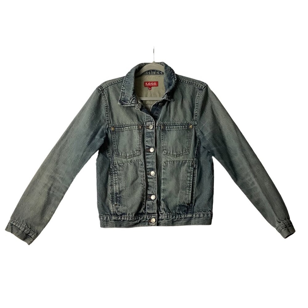 Vtg L.O.G.G. Denim Jean Jacket 100% Cotton  Women Small Classic Button 4 Pockets